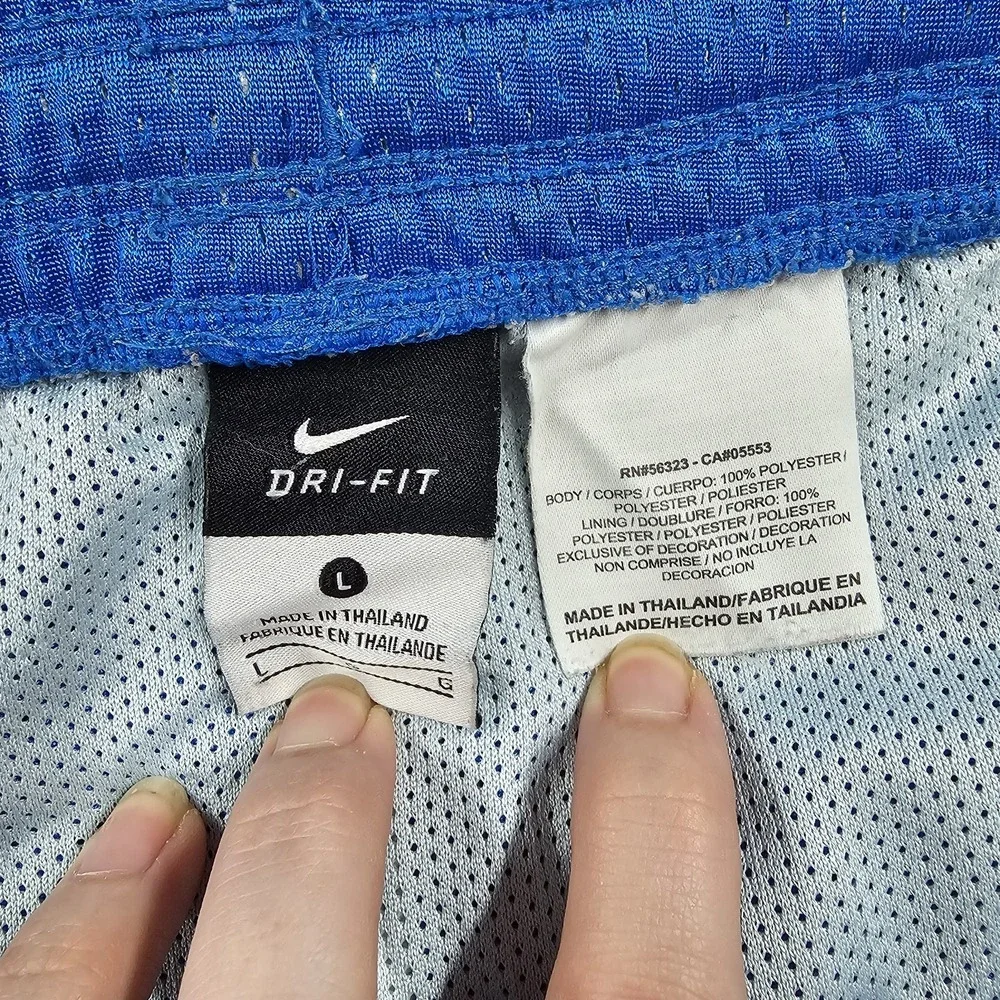 Nike Dri-FIT Running Shorts Women's Large Blue Lined Athletic Drawstring Y2K Era
